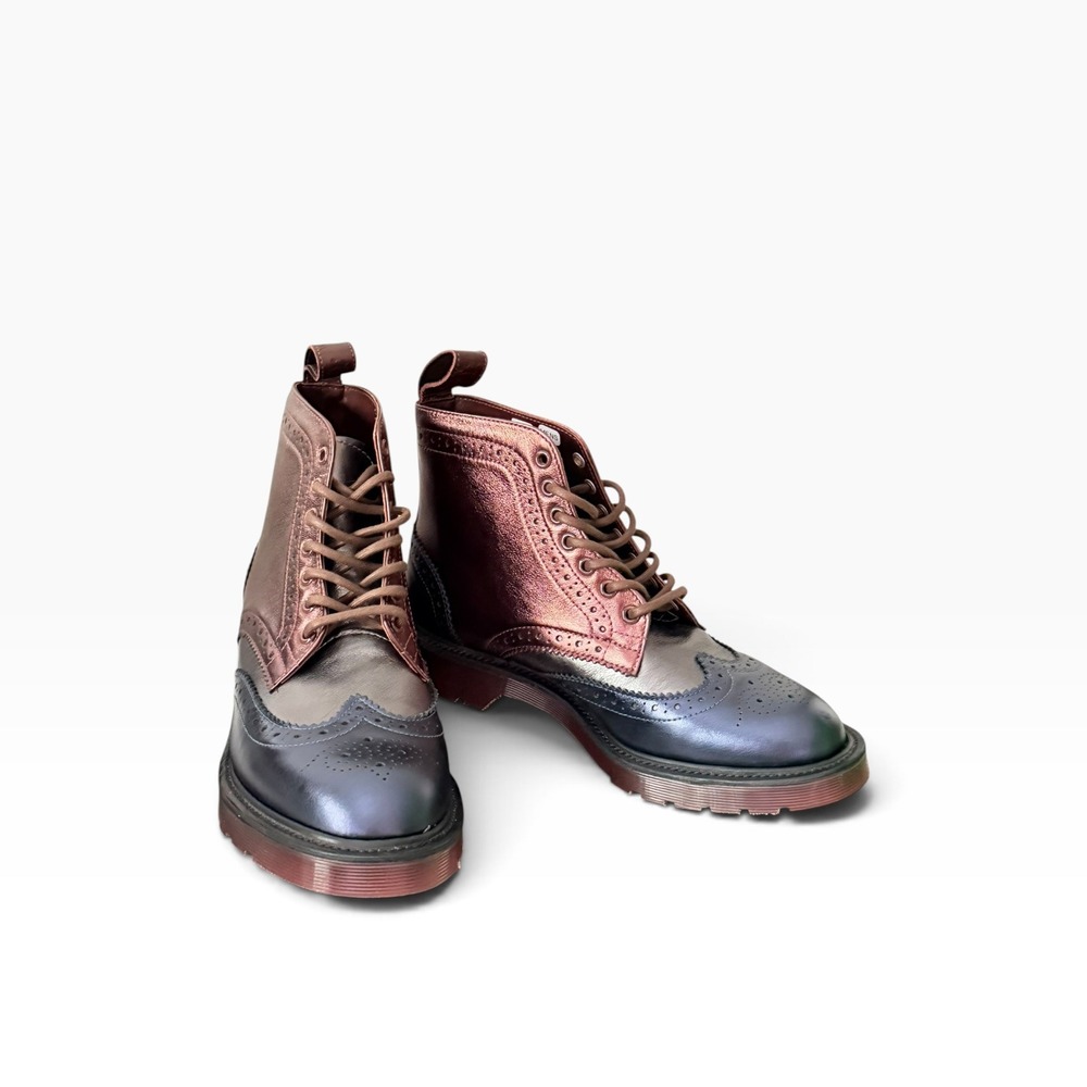 Dr. Martens Brogue Boots Mens Metallic Multi Wingtip Leather Made in England